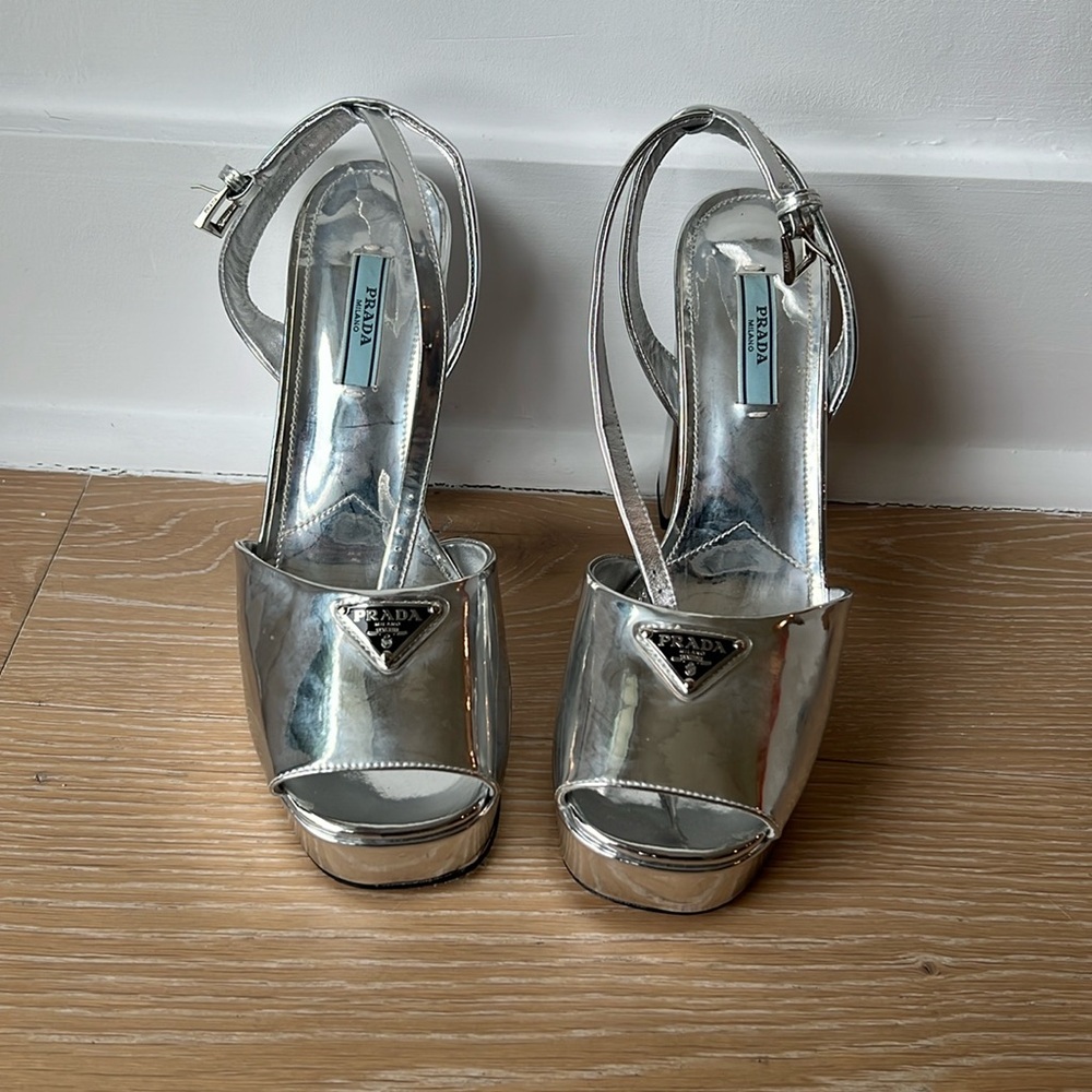 Prada silver shoes